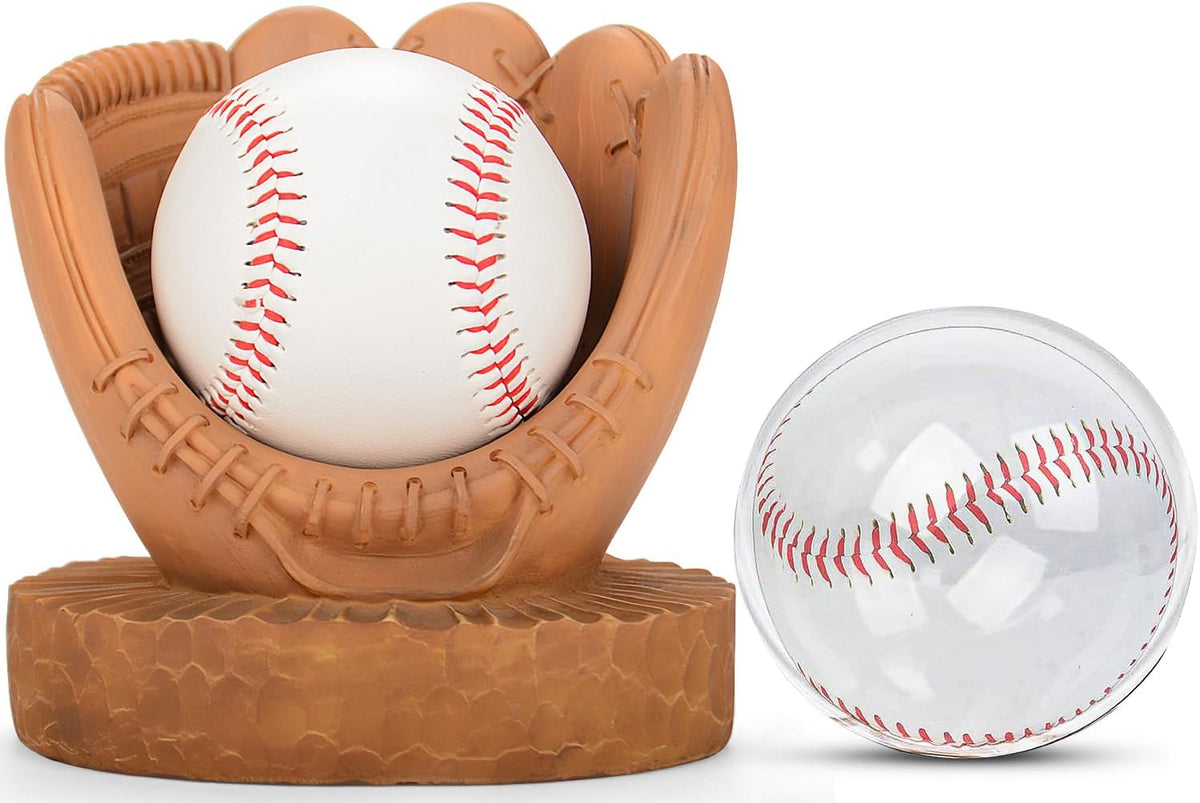 Gearlance Baseball Legacy Display Set — Resin Glove Holder with Clear Acrylic Case for Signed Balls & Memorabilia
