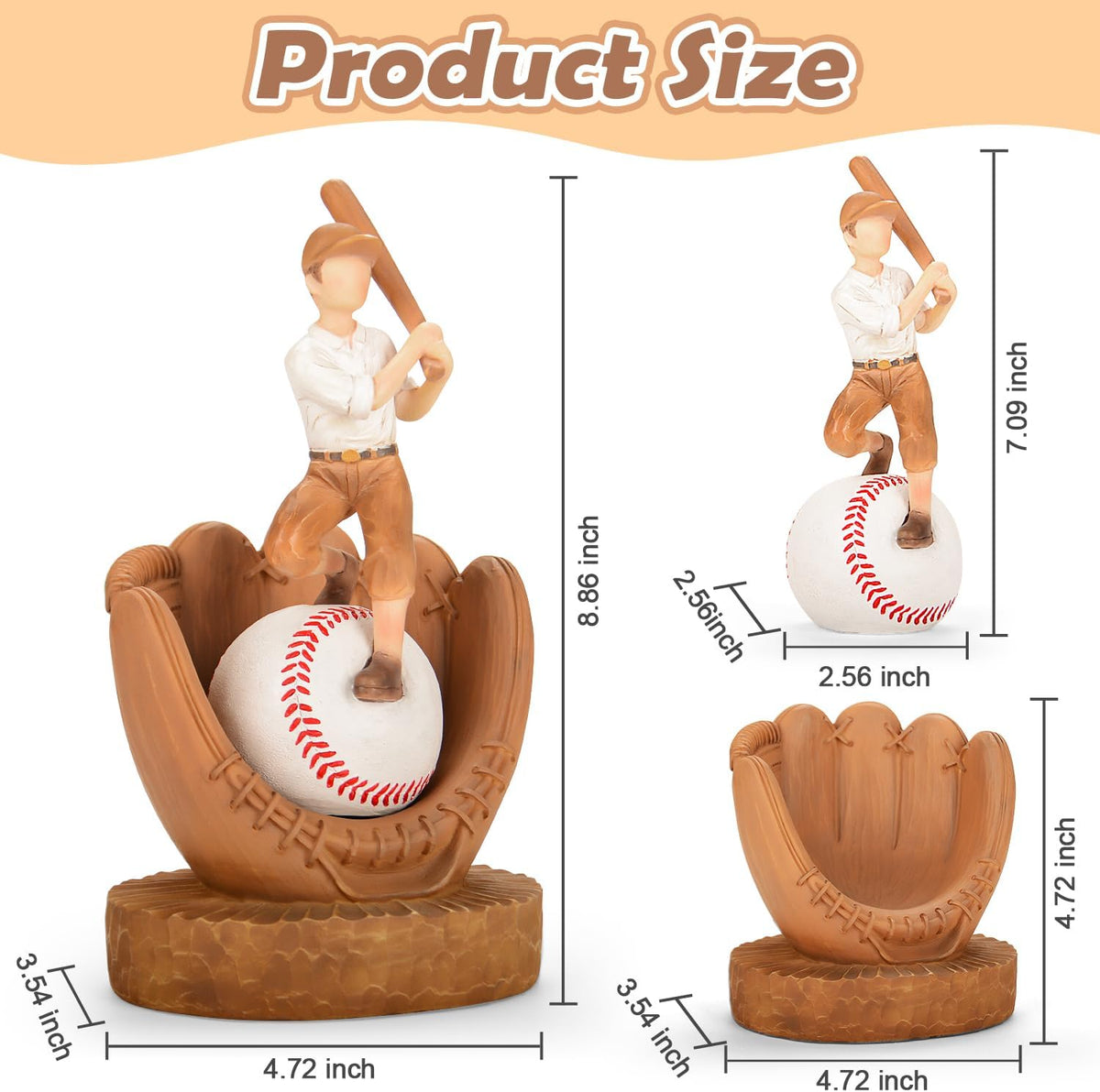 Gearlance Baseball Legacy Display Set — Resin Glove Holder with Clear Acrylic Case for Signed Balls & Memorabilia