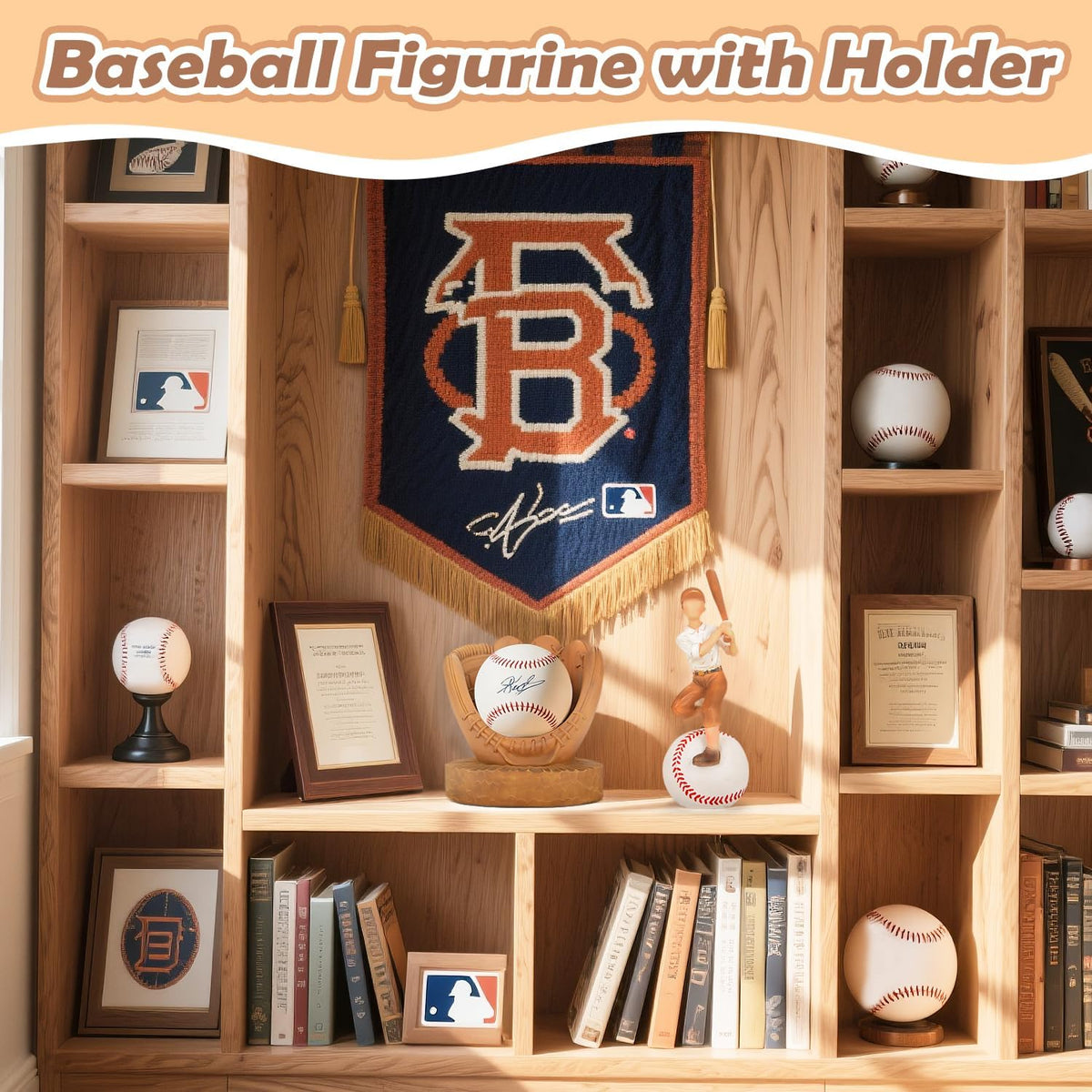 Gearlance Baseball Legacy Display Set — Resin Glove Holder with Clear Acrylic Case for Signed Balls & Memorabilia